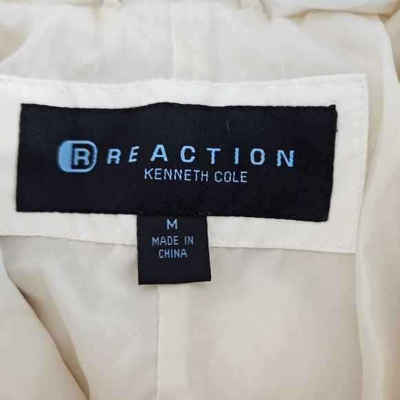 Kenneth Cole Womens Off White Med Quilted Jacket High Collar & Front Pockets - Picture 8 of 10